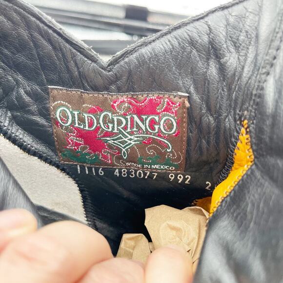 Old Gringo Black Leather Mini Belinda Studded Ankle Western Cowgirl Boot sz 6.5 - Picture 10 of 11